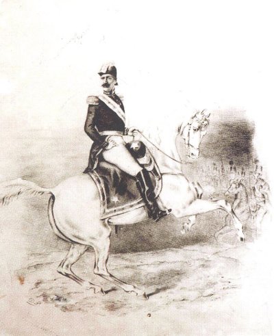 El general José María Obando, presidente de la Nueva Granada, ca. 1852. Litografía de Demetrio Paredes. Colección Museo Nacional de Colombia. Reg. 2701.